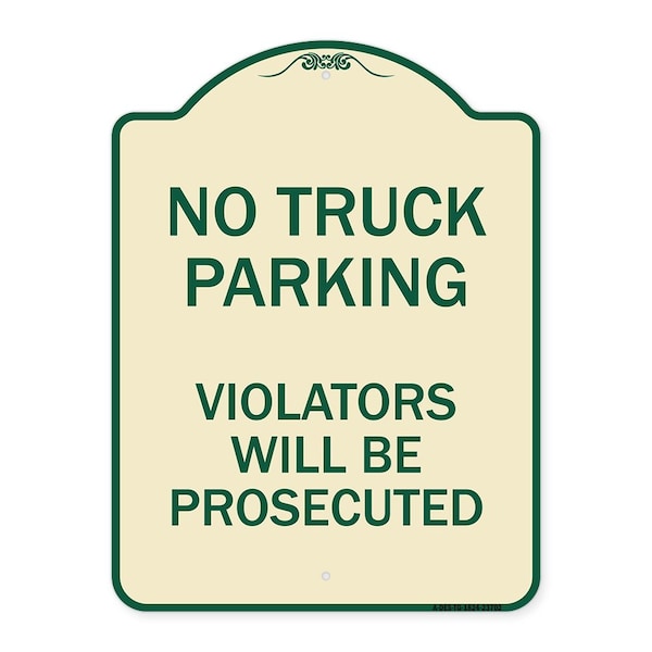 Signmission No Parking No Truck Parking Violators Prosecuted Heavy-Gauge Alum Sign, 24" x 18", TG-1824-23702 A-DES-TG-1824-23702 - main